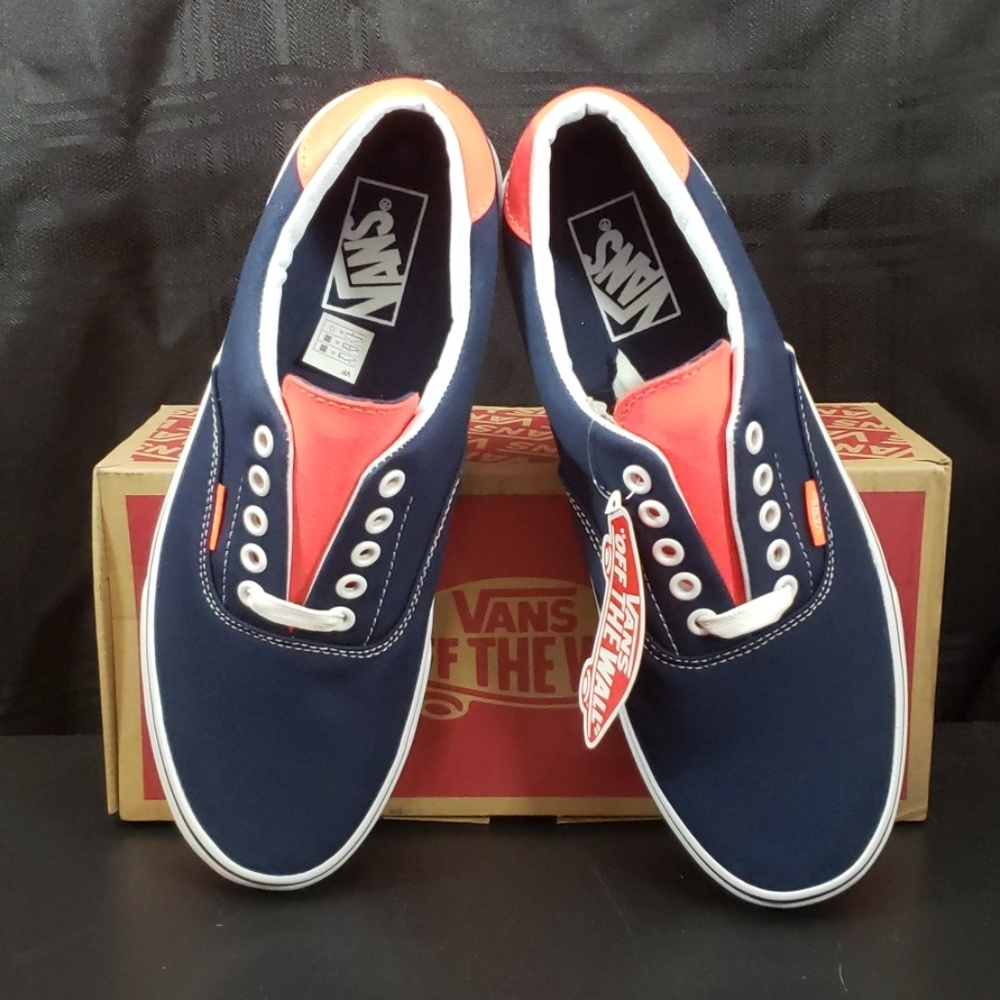 NEW! Vans Era 59 Neon Leather Red/Dress Blue - Picture 2 of 5